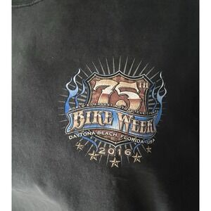 2016 Daytona Beach Bike Week T-shirt 75th Double Graphic‎ Flames Sun Faded XL